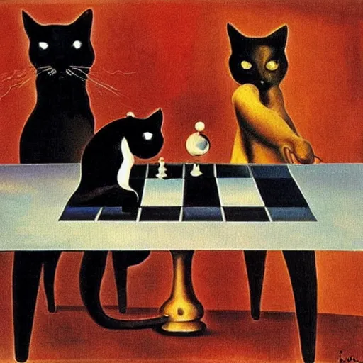 Cat Playing Chess, AI Generated Art Print for Sale by JacobJGuzman