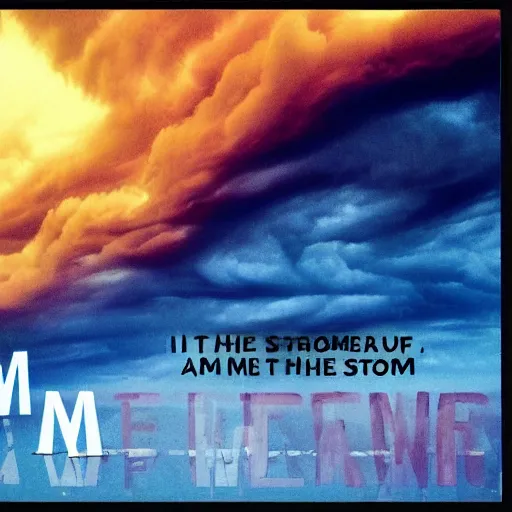 Image similar to I AM THE STORM THAT IS APPROACHING