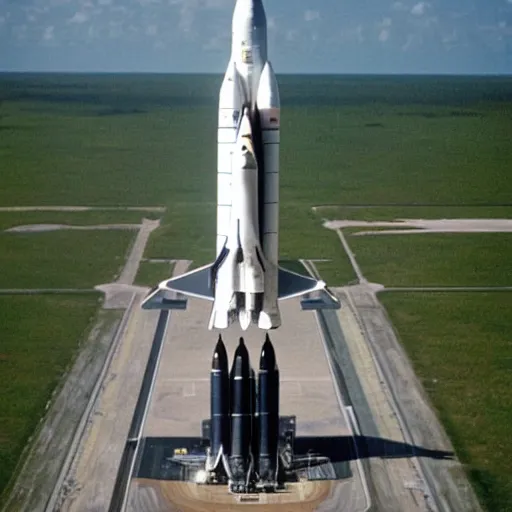 Image similar to saturn v with space shuttle on launch padat nasa's kennedy space center ( ksc ) in florida