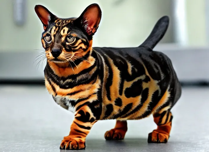 Prompt: Dachshund as a bengal cat