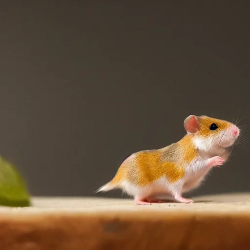 Image similar to a very tiny dwarf hamster : : eating and consuming a minuscule and tiny screaming little child like zeus from goya, realistic, depth of field, bokeh blur, studio lighting, detailed, 4 k ultra hd