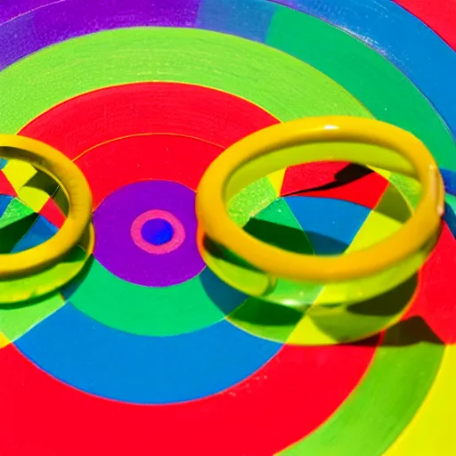 Prompt: a target with different colored rings