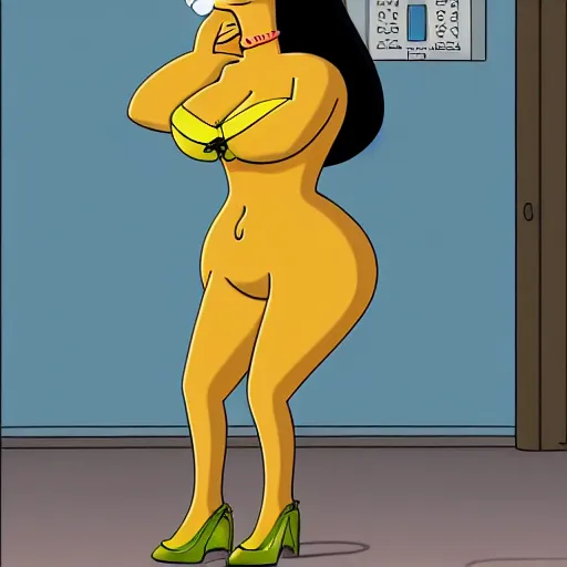 Prompt: kim kardashian in the simpsons