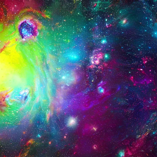Prompt: colourful galaxy, digital art, highly detailed, 8 k, ultra realistic