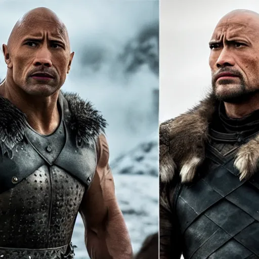 Image similar to Dwayne The Rock Johnson in the Game Of Thrones movie