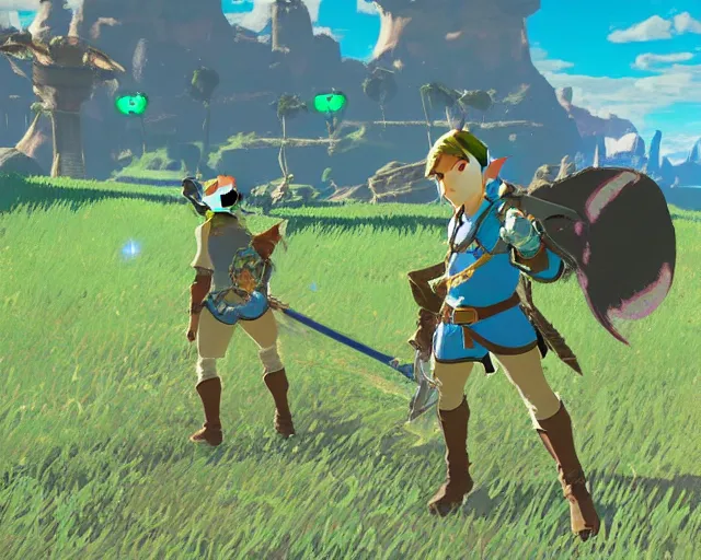 Prompt: zelda breath of the wild 2 final boss ingame screenshot 4 k 6 0 fps