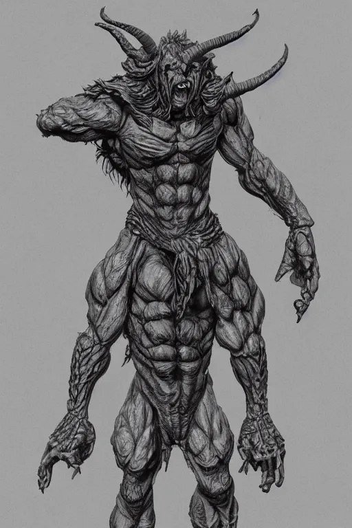 Image similar to humanoid hunched figure troll with 1 horn, ogre, fantasy, highly detailed, digital art, sharp focus, trending on art station, kentaro miura manga art style