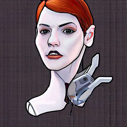 Image similar to portrait of Glados from the videogame Portal