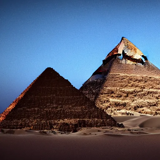 Prompt: pyramids of egypt, octane render, cgsociety, high detailed, 8 k, cinematic composition, detailed shading