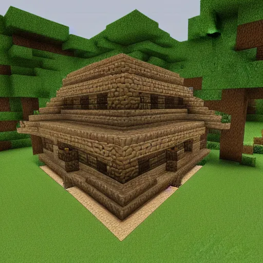 Prompt: a dirt house in minecraft