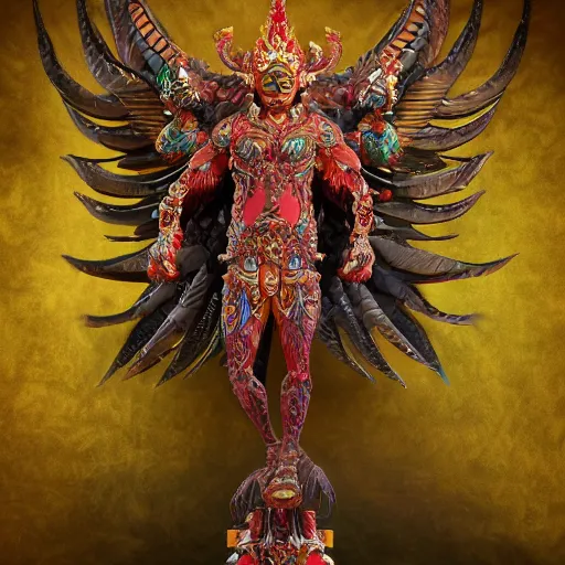 Prompt: a detailed vivid full body character of garuda, octane render, intricate, ornate, artstation - 9