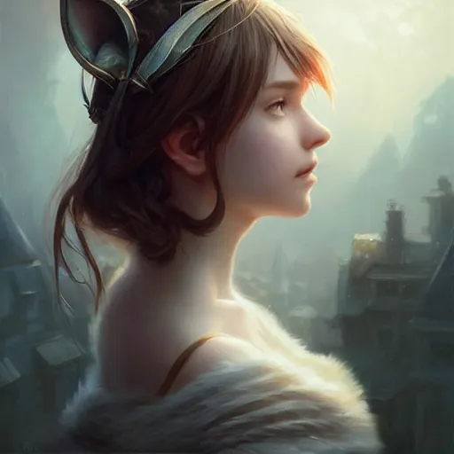 Image similar to girl with small cat ears, fine art, awesome fantasy book cover on pinterest, award winning, dark fantasy landscape, fantasy magic, intricate, elegant, sharp focus, cinematic lighting, highly detailed, digital painting, concept art, art by wlop and artgerm and greg rutkowski, masterpiece, trending on artstation, 8 k