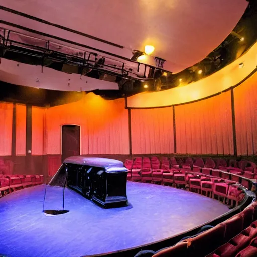 Prompt: a photograph of a tornado on a theater stage