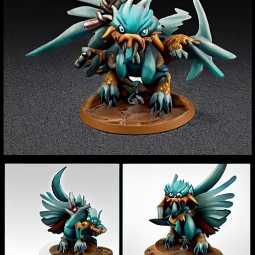 Prompt: primal kkyogre as warhammer tabletop figurine