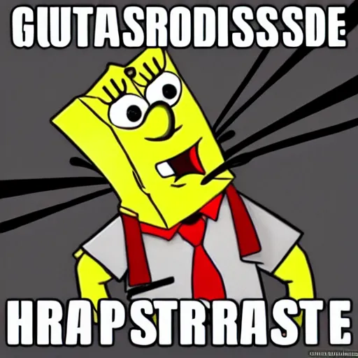 Image similar to gangsta spongebob dropped out trap