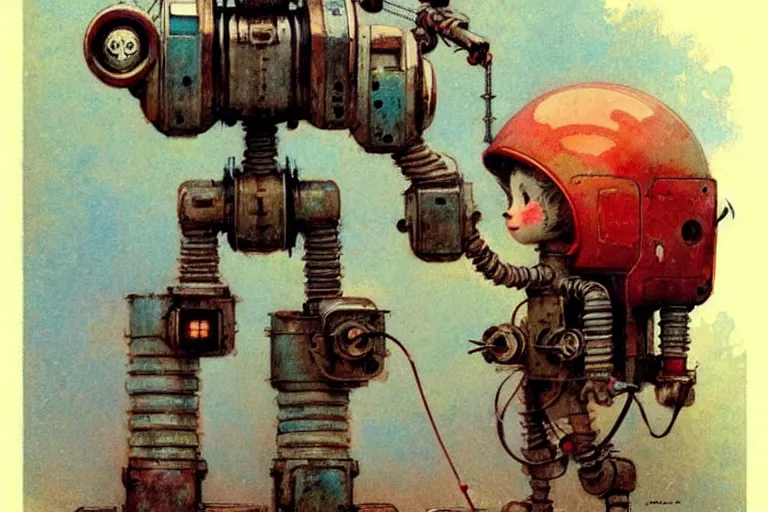 Prompt: adventurer ( ( ( ( ( 1 9 5 0 s retro future robot magazine print press machine. muted colors. ) ) ) ) ) by jean baptiste monge!!!!!!!!!!!!!!!!!!!!!!!!! chrome red