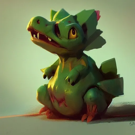 Image similar to Ivysaur digital Art, Greg rutkowski, Trending artstation,cinematic