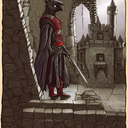 Image similar to a raven rogue in a castle. r / oldschoolfantasy