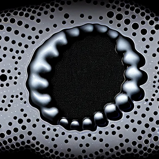 Image similar to Ferrofluid, programmable black goo, organic liquid metal, alien bioweapon