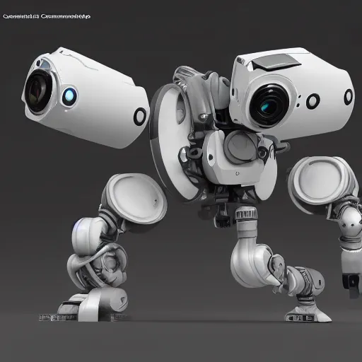 Prompt: concept art of camera that can transform into a robot, 3 d - concept, model, 4 k, unreal engine 5