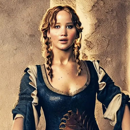 Prompt: jennifer lawrence in renaissance cosplay