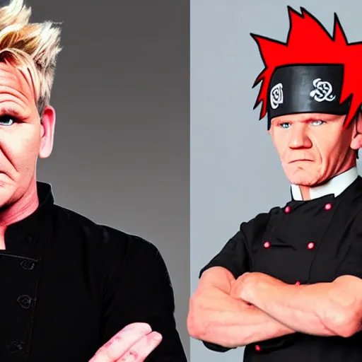 Prompt: Gordon Ramsay Naruto cosplay