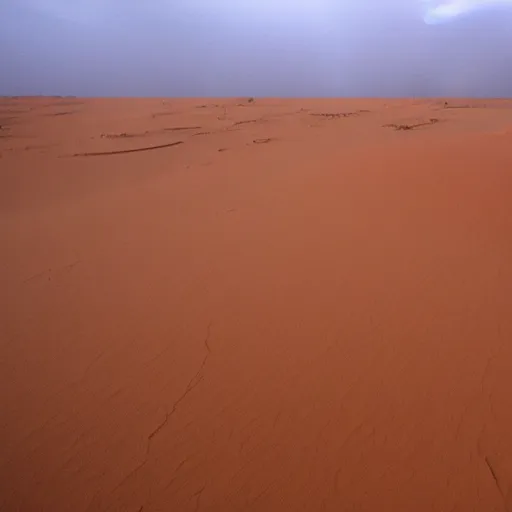 Prompt: thunderstorm in the sahara desert