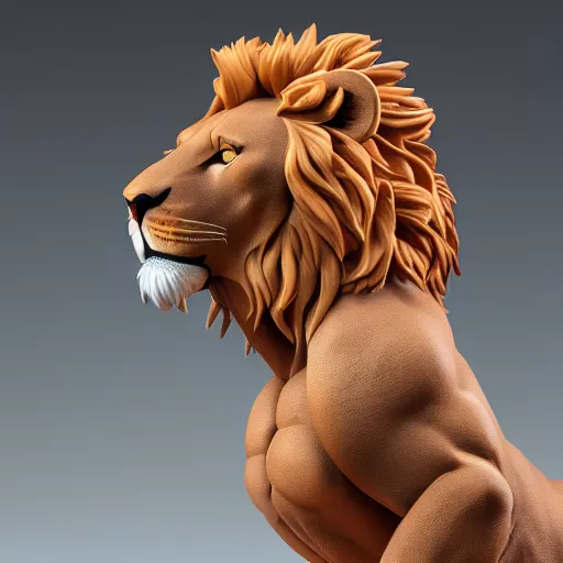 Prompt: a figma lion, side view, full body, 4 k, highly detailed, subject centered, uncropped, studio photography, artstation trending