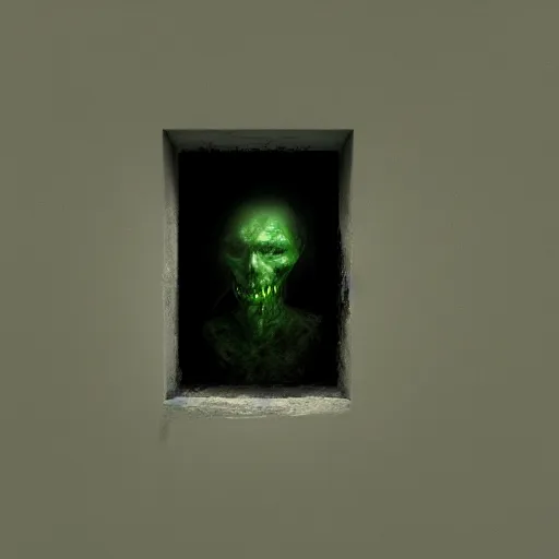 Prompt: faceless entity dissolving through wall terrifyingly staring at camera screaming, Octane render, artistic, Cinema 4D, dark horror,