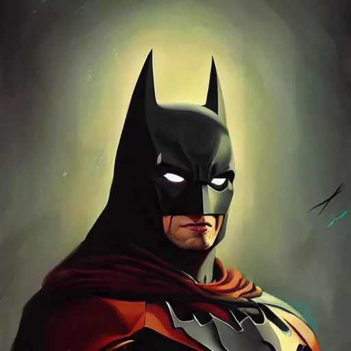 Image similar to portrait by peter mohrbacher, batman inspired by iron man, realistic digital art