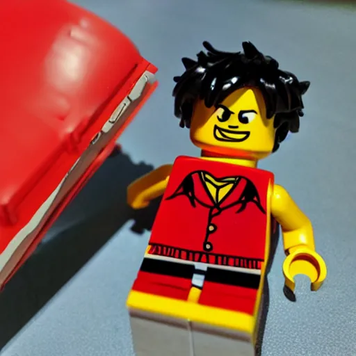 Prompt: Luffy as a Lego,