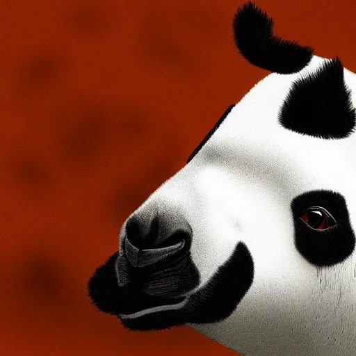 Prompt: camel with panda head digital art