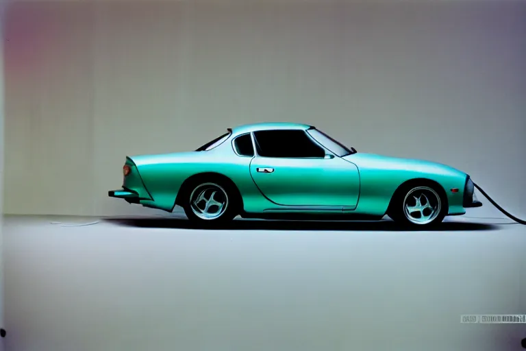 Image similar to 1 9 5 5 toyota supra thick neon lights, ektachrome photograph, volumetric lighting, f 8 aperture, cinematic eastman 5 3 8 4 film