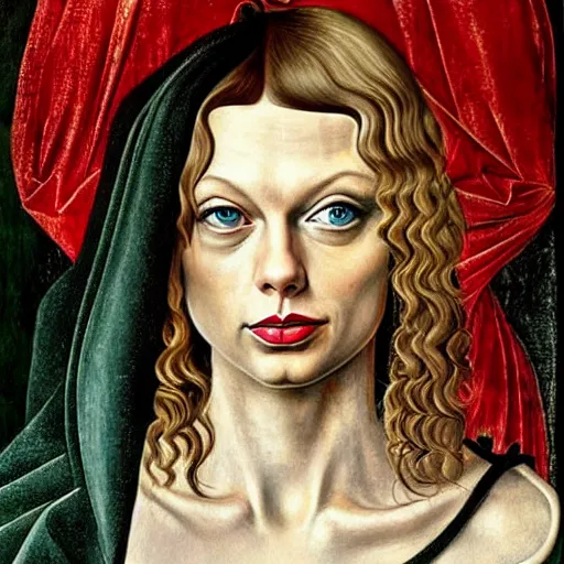 Prompt: taylor swift as gollum, elegant portrait by sandro botticelli, detailed, symmetrical, intricate