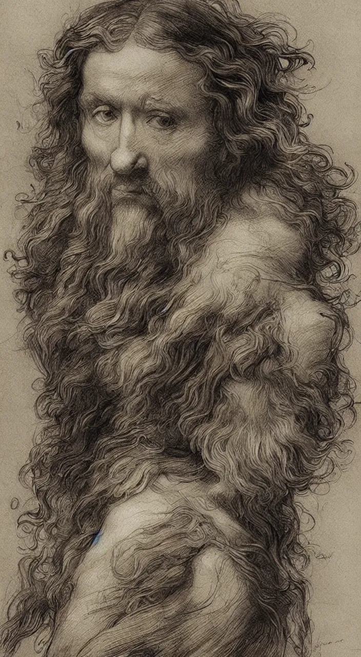 Image similar to Jean-Baptiste Monge and Alex Ross a artwork of leonardo da vinci sketches