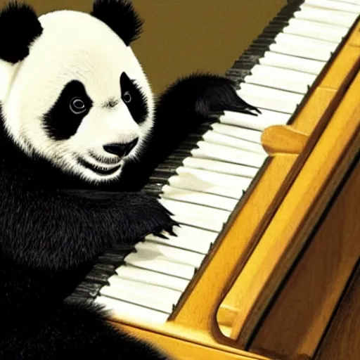 Image similar to “ a panda playing the piano ”