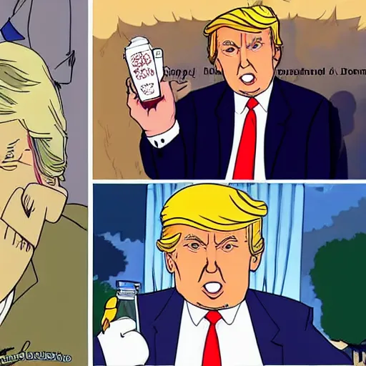 Prompt: donald trump feeding the homeless in the style of studio ghibli