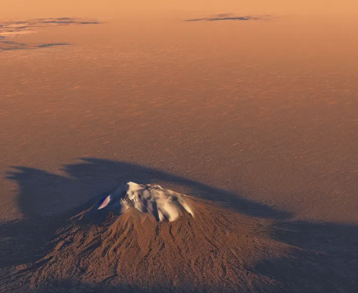 Image similar to 4 k hd, high detail photograph of kilimanjaro, shot with sigma f / 4. 2, 2 5 0 mm sharp lens, wide shot, consistent, isometric view, volumetric lighting, high level texture render