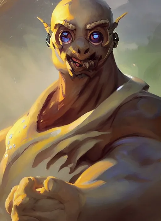 Image similar to Greg Manchess portrait painting of an anthropomorphic sea turtle character from league of legends, full shot, asymmetrical, splashscreen, Organic Painting, sunny day, Matte Painting, bold shapes, hard edges, cybernetic, street art, trending on artstation, by Huang Guangjian and Gil Elvgren and Sachin Teng