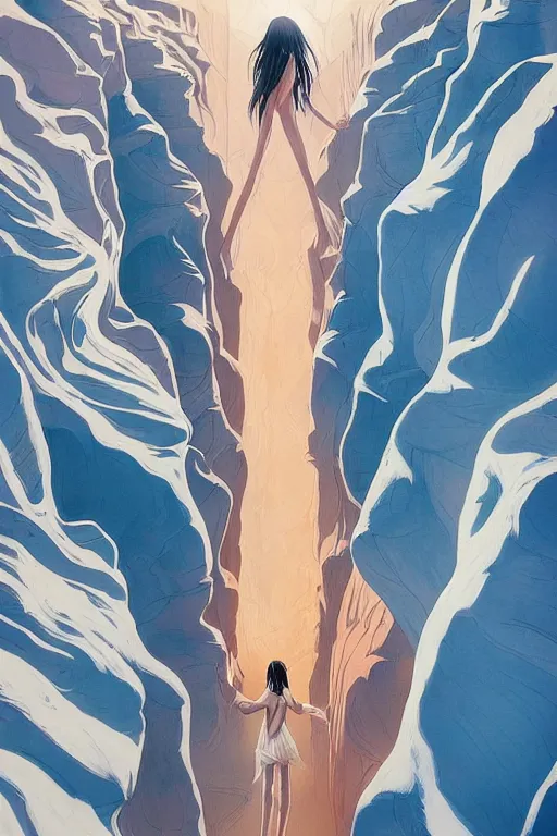 Prompt: Portrait of teen Wizard Queen of the Multiverse, captivating, rule of thirds, majestic, set on a flowy Antelope Canyon created by James Jean, mutiversal tsunami, award winning photo, seductive, captivating, feminine slim figure, close-up