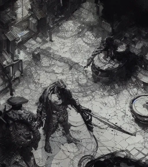 Image similar to kuwahara jyakaru, pen and ink, intricate line drawings, by craig mullins, ruan jia, kentaro miura, greg rutkowski, loundraw