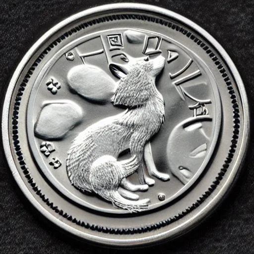 Image similar to a commemorative silver coin depicting a noble fox, today's featured numismatics photography 1 6 k