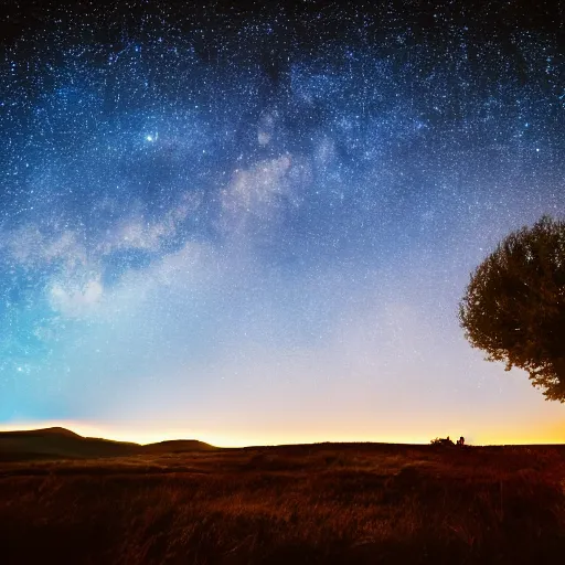 Image similar to HD Dslr professional photograph of landscape and a sky full of stars