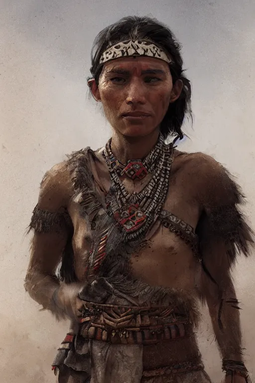 Image similar to aztec citizen, close - up portrait, poor, intricate, elegant, volumetric lighting, scenery, digital painting, highly detailed, artstation, sharp focus, illustration, concept art, ruan jia, steve mccurry