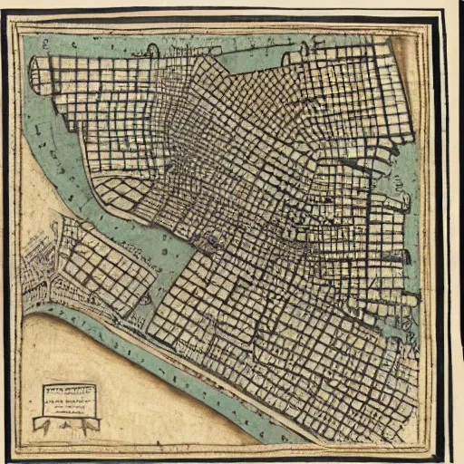 Image similar to city plan drawing in style 1 6 th century map