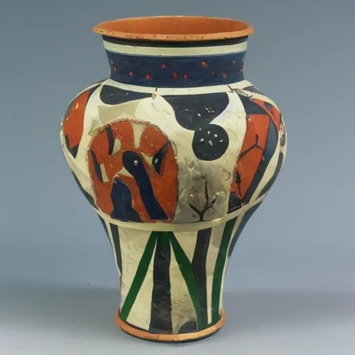 Prompt: vasework vaseart of a Coala in a vase , greek art, fragmented clay firing Greek vase of a Coala
