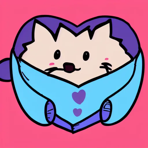 Image similar to cute hedgehog heart love cute adorable emote twitch waving lineart