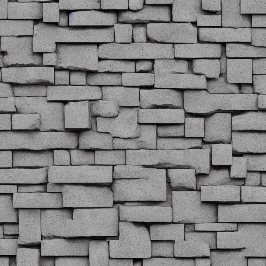 Prompt: photo of an irregular concrete blocks wall texture, seamless micro detail