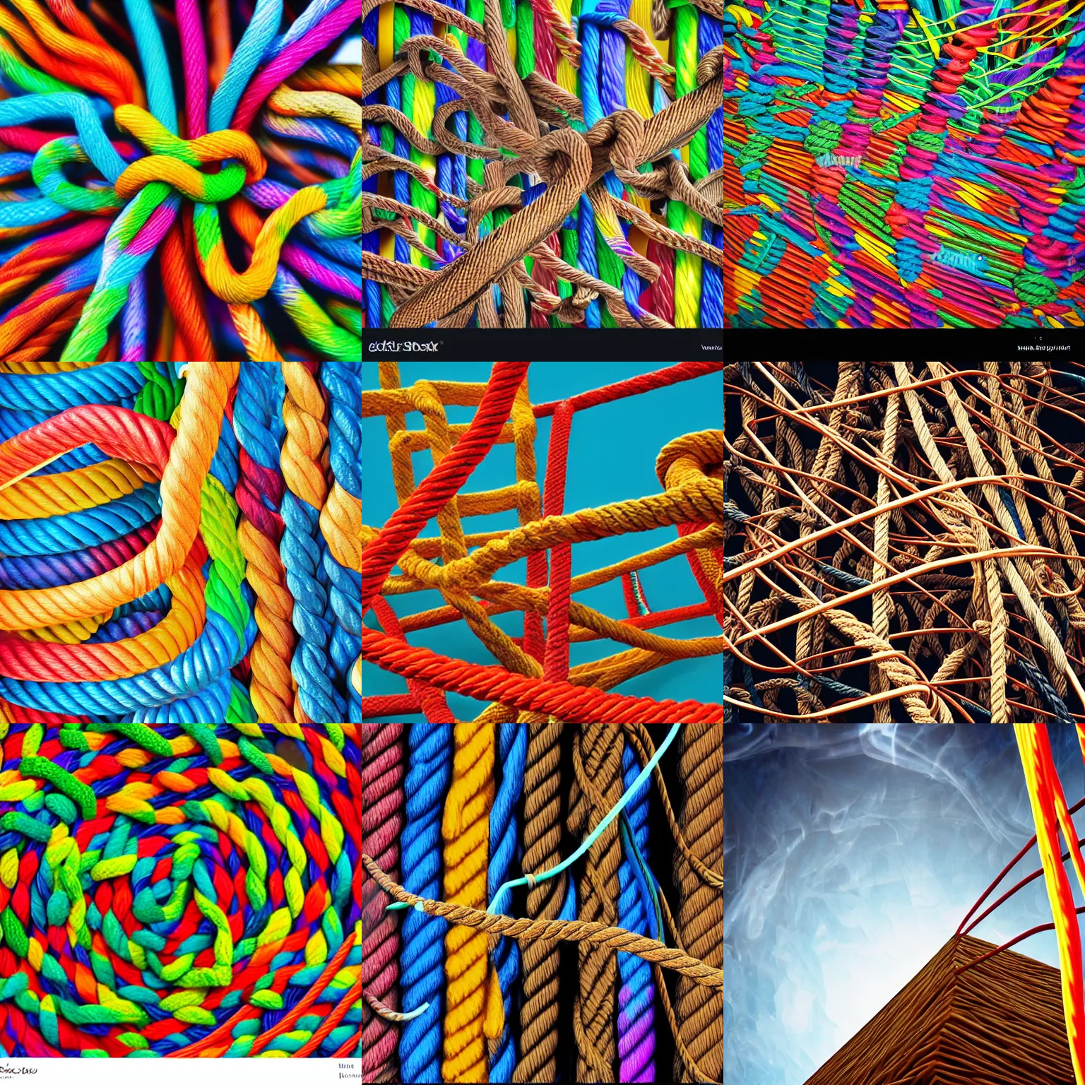 Prompt: rope building destroying game abstract colorful