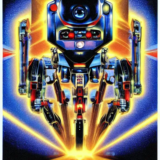 Prompt: portrait of a mecha robot, symmetrical, movie poster art by drew struzan,